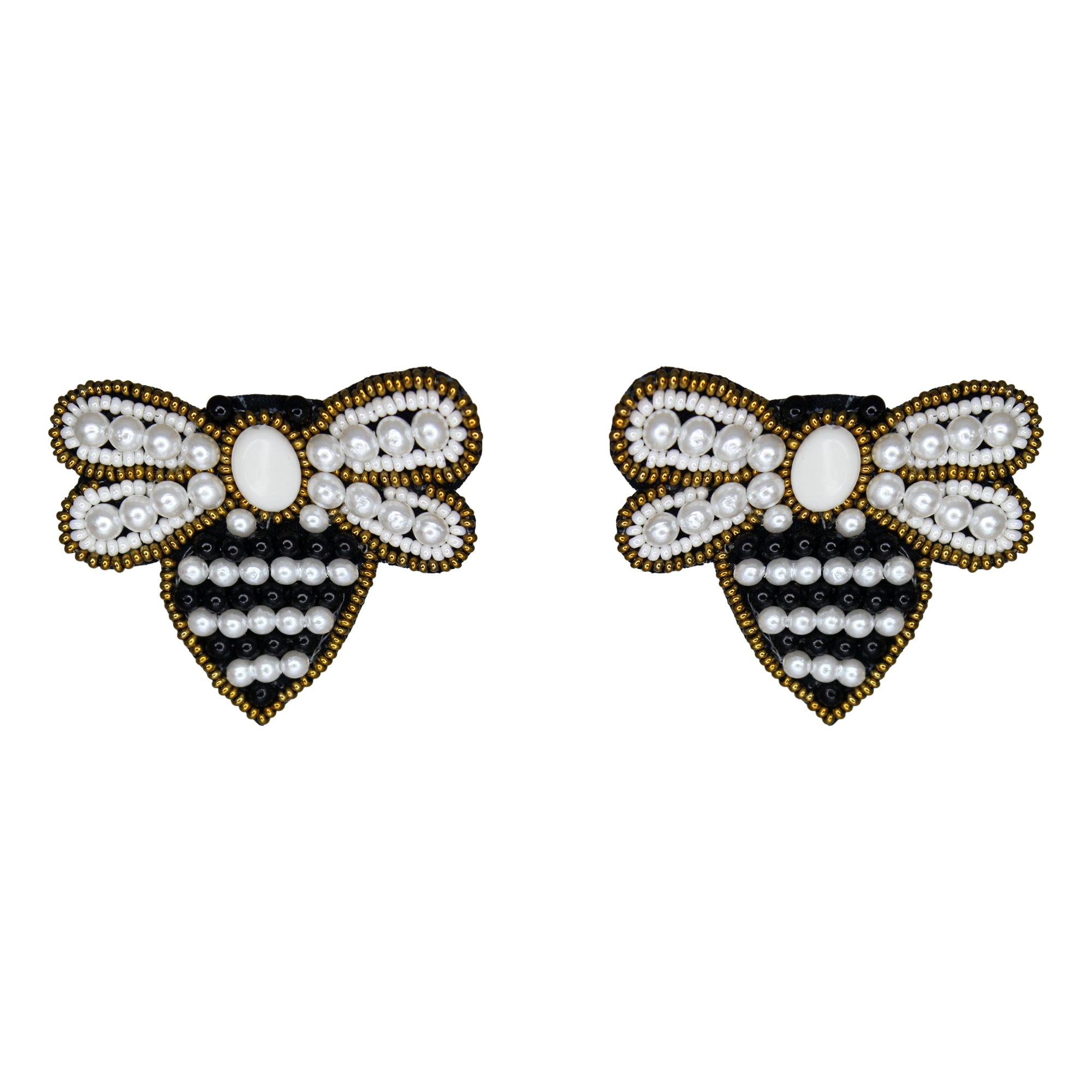 Hastkalakari Handmade Quirky Honey-Bee Design Beaded Dangler Earrings For Women