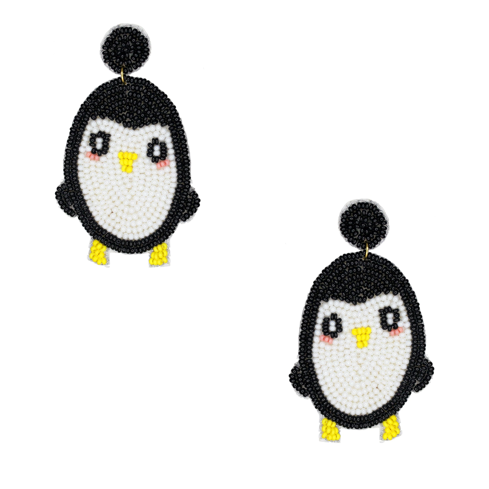 Hastkalakari Handmade Quirky Penguin Design Beaded Dangler Earrings For Women