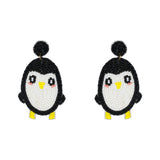 Hastkalakari Handmade Quirky Penguin Design Beaded Dangler Earrings For Women