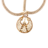 Abhinn Royal Gold Plated Single Side Strand Floral Pattern Maang Tikka For Women