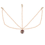 Abhinn Rajasthani Gold Plated Double Side Strand Borla Maang Tikka With Pearls For Women