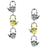 Abhinn Alloy Designer Kettle Shape Dual Tone Gold-plated Oxidised Earrings for Women