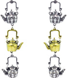 Abhinn Alloy Designer Kettle Shape Dual Tone Gold-plated Oxidised Earrings for Women