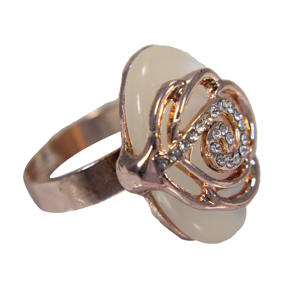 Beautiful Designer Royal Rose Golden Floral Ring For Women