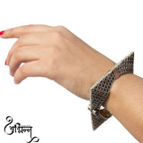 Abhinn Silver Replica Square Bracelet With Temple Design For Women