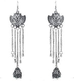 Abhinn Silver Oxidised Kashmiri Jhumki Earring For Women 
