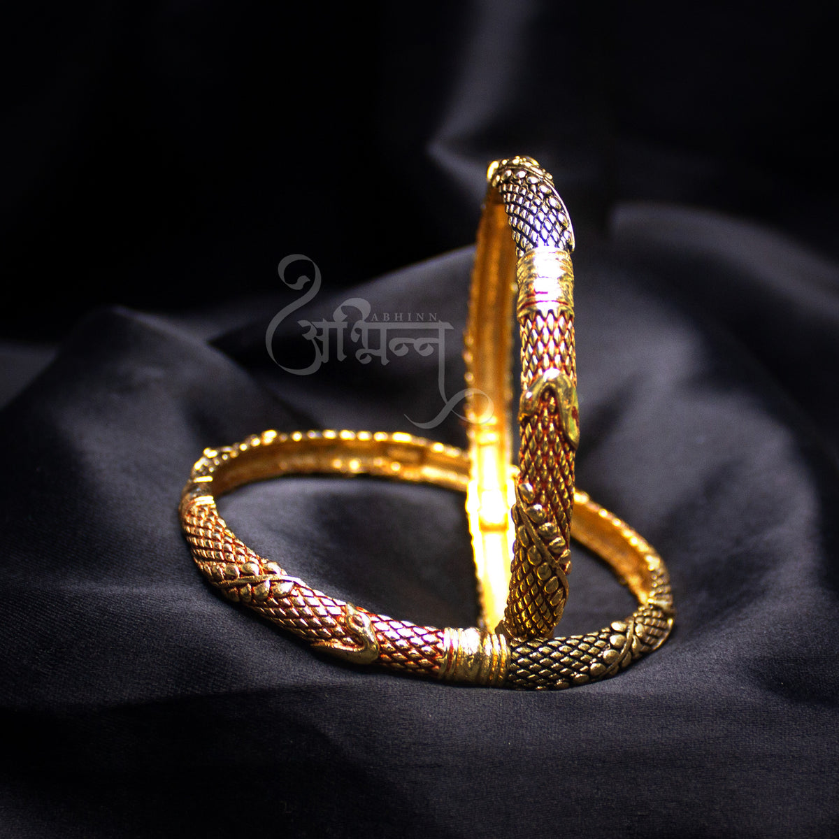 Abhinn Golden Plated Leaf Design Bangle Set For Women 