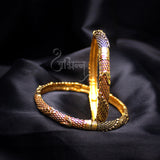 Abhinn Golden Plated Leaf Design Bangle Set For Women 