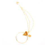 Abhinn Beautiful Gold Plated Large Hoop Nose Ring with CZ Crystal Stones