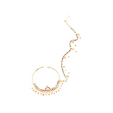 Abhinn Traditional Designer Gold Plated Large Hoop Nose ring with CZ Crystal Stones and Pearls for Women Online