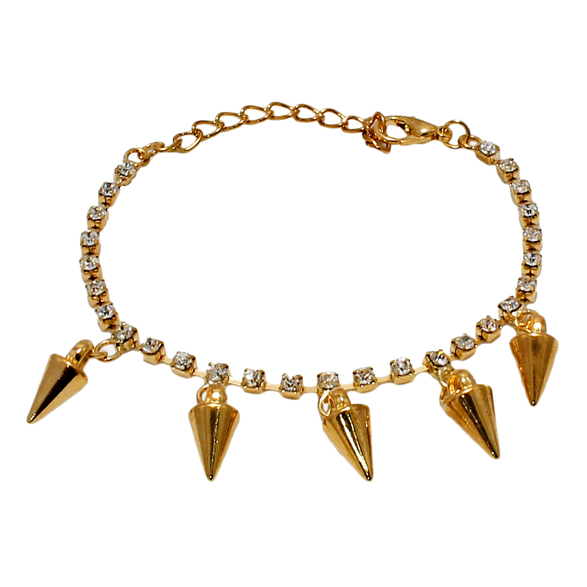 Abhinn Latest Arrow Design Golden Plated Anklet with CZ Stones For Girls