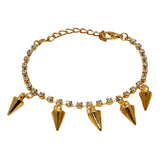 Abhinn Latest Arrow Design Golden Plated Anklet with CZ Stones For Girls
