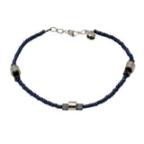 Abhinn Trendy Designer Silver Plated Anklet with Black Beads For Women