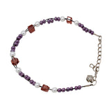 Abhinn Trendy Purple-White Beaded Anklets For Women