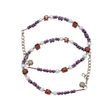 Abhinn Trendy Purple-White Beaded Anklets For Women