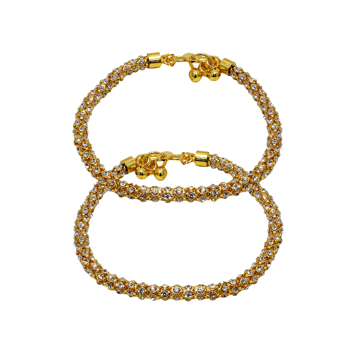 Abhinn Beautiful CZ Stone Studded Golden Plated Anklet For Girls