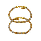 Abhinn Beautiful CZ Stone Studded Golden Plated Anklet For Girls