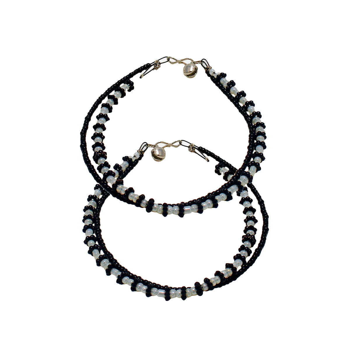 Abhinn Trendy Designer Black and White Pearl Anklet For Girls