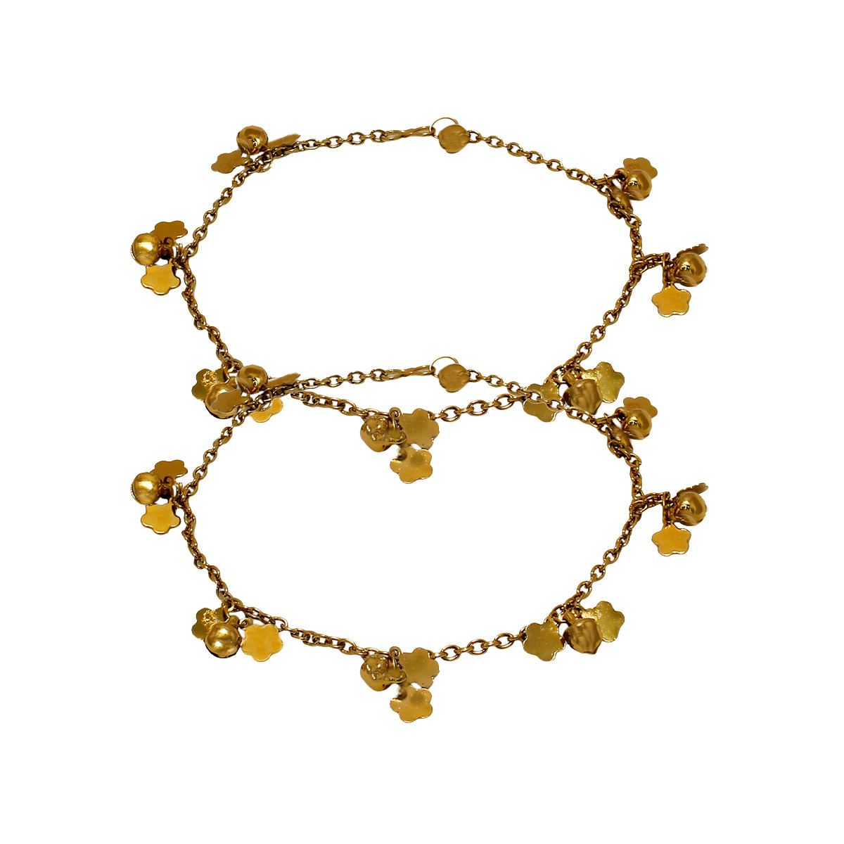 Abhinn Designer Gold Plated Charms And Ghungroo Anklet For Girls