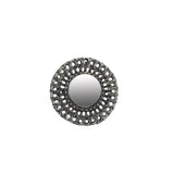 Abhinn Silver Oxidised Temple Design Mirror Ring For Women
