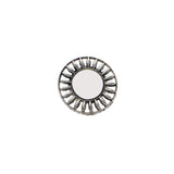 Abhinn Silver Oxidised Tribal Design Mirror Ring For Women