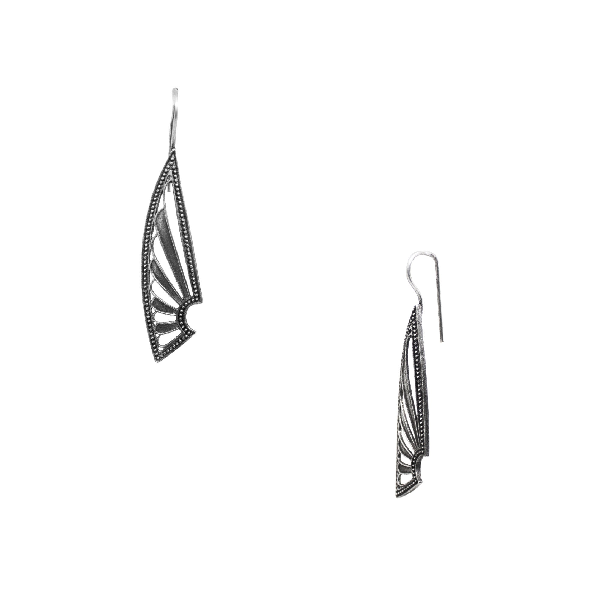 Abhinn Silver Replica Ethnic Triangular Design Earrings For Women