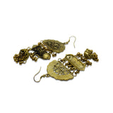 Temple Design Oxidised Dangler Small Jhumki Earrings