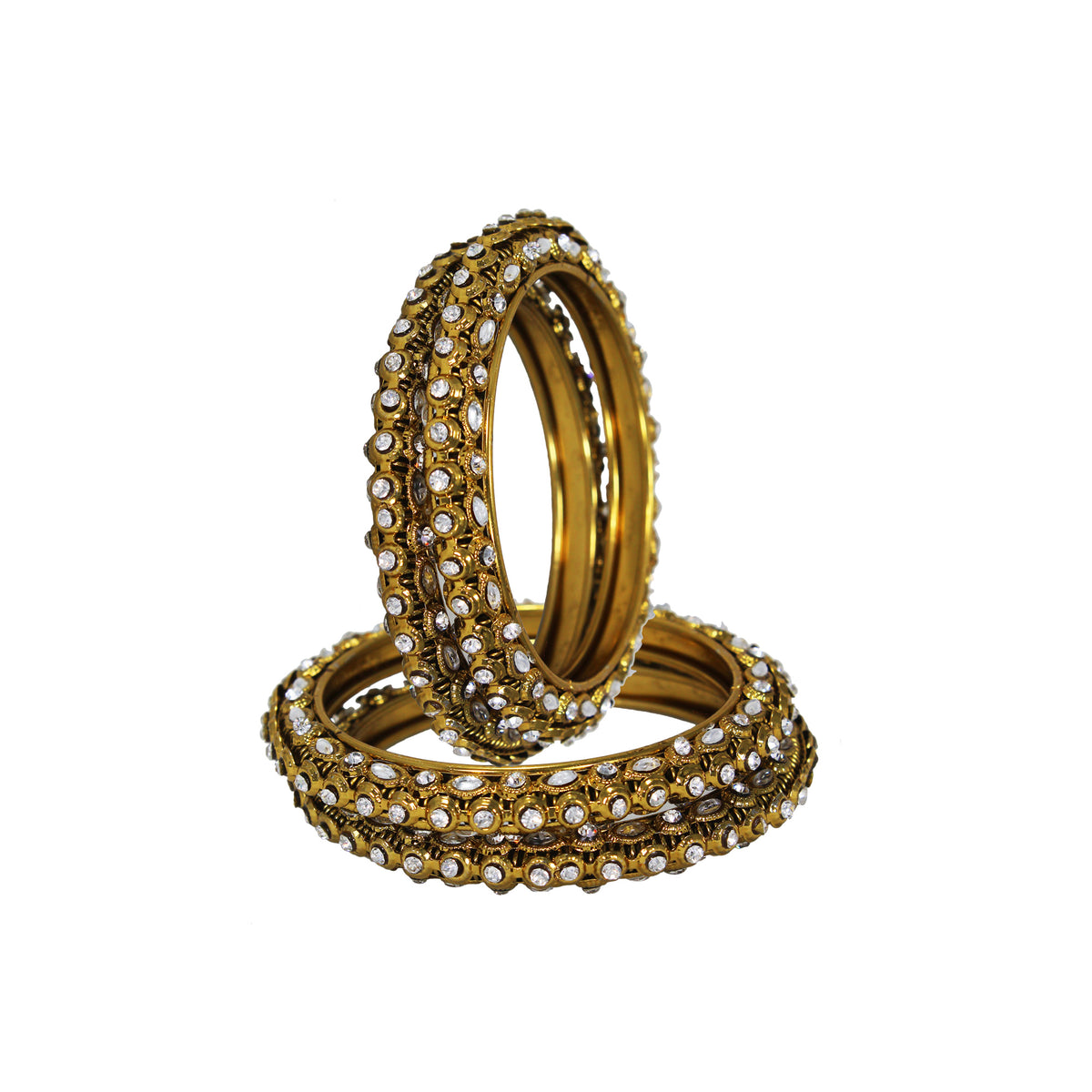 Abhinn Designer Golden Plated Beautiful Design Kundan Stone Bangles For Women