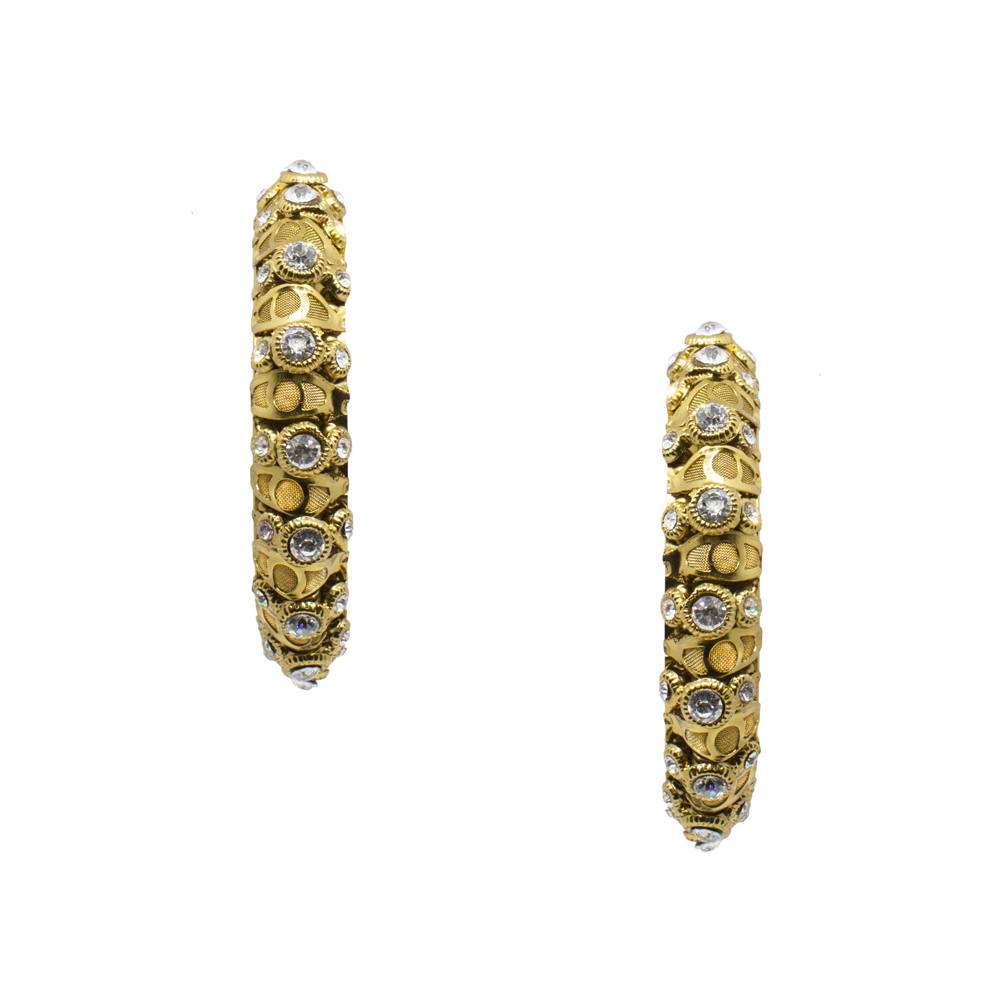 Abhinn Gold Plated Bangle Set With Studded CZ Stones For Women