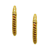Abhinn Gold Plated Bangle Set With Multi Colour Glass And Golden Spiral For Women