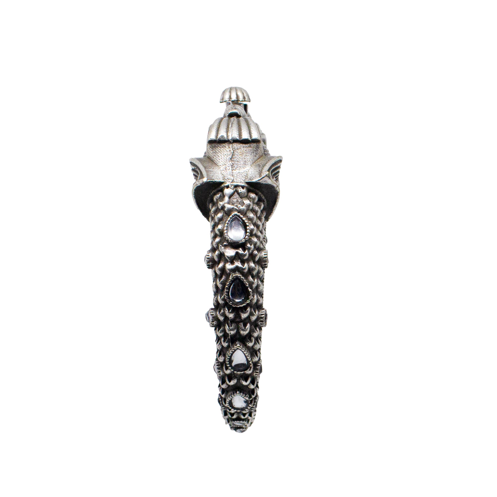Abhinn Silver Replica Bracelet With Elephant Design White CZ Stones For Girls