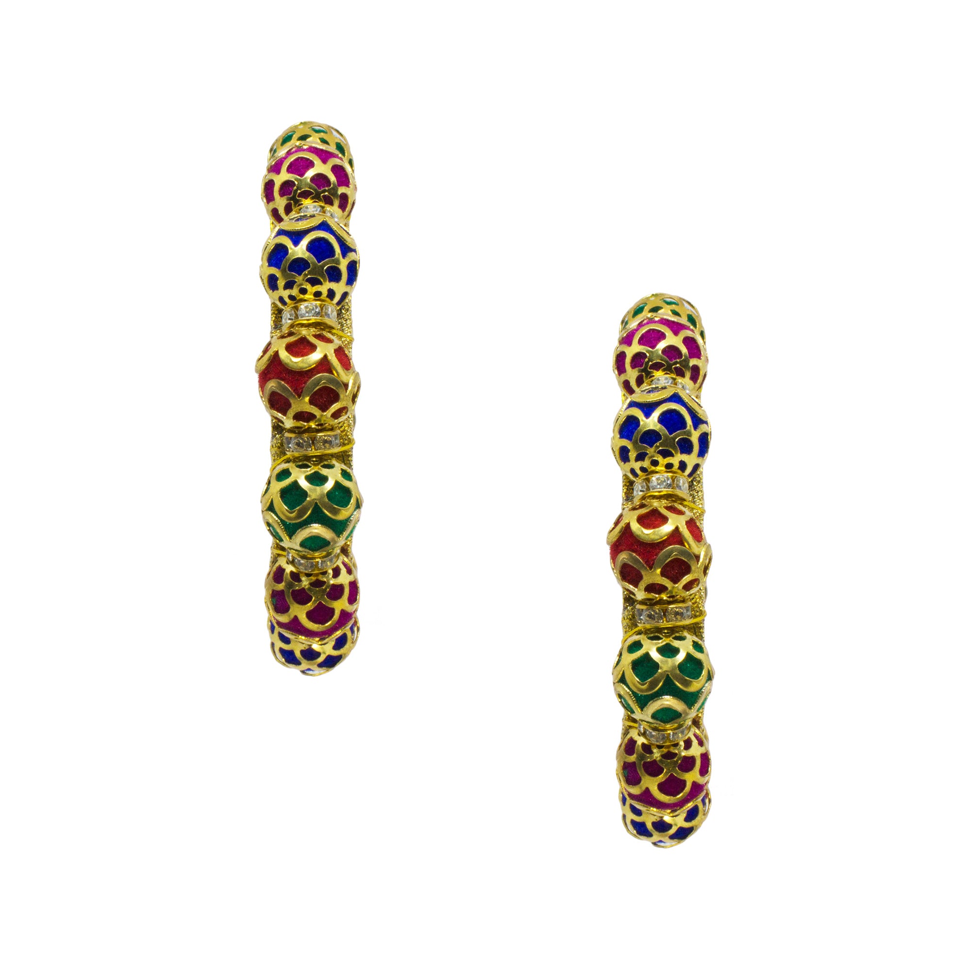 Abhinn Handicrafted Bangle Set Stringed With Multi Colour Cotton Balls For Women 