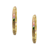 Abhinn Golden Plated Floral Design Bangle Set For Women
