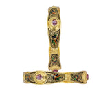 Abhinn Golden Plated Multi Colour Floral Design Bangle Set For Women