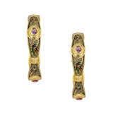 Abhinn Golden Plated Multi Colour Floral Design Bangle Set For Women