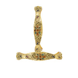 Abhinn Gold Plated Bangle Set With Engraved Floral Design For Women 