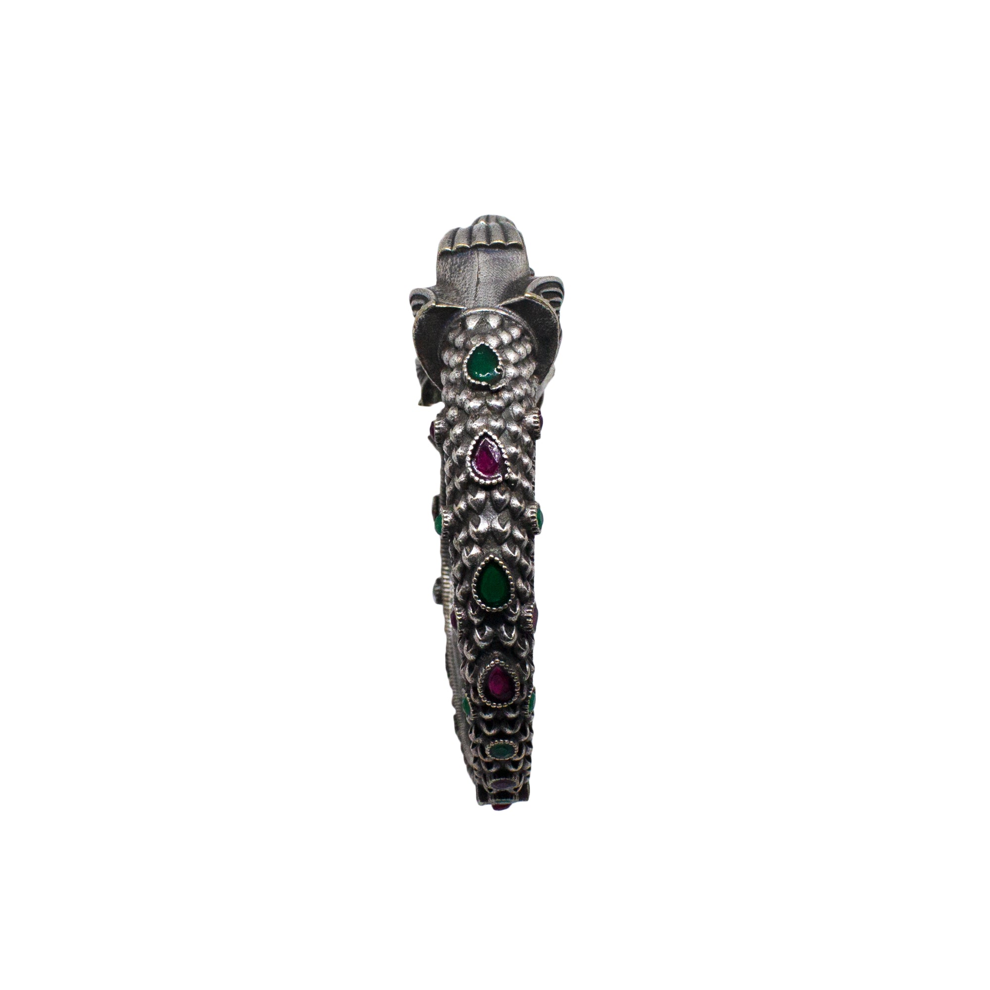 Abhinn Silver Replica Bracelet Elephant Design Multi Colour CZ Stones For Women