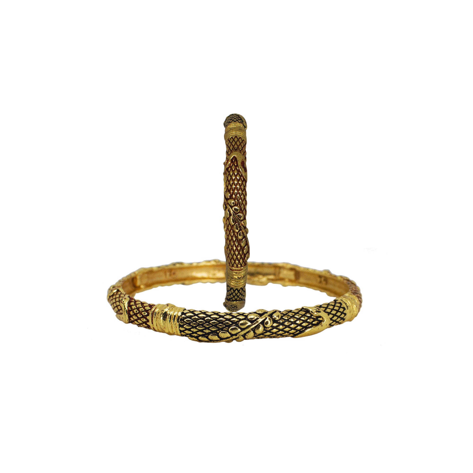 Abhinn Golden Plated Leaf Design Bangle Set For Women 