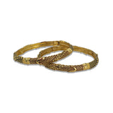 Abhinn Golden Plated Leaf Design Bangle Set For Women 