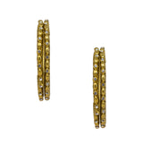 Abhinn Antique Golden Plated Bangle Set With Studded CZ Stones For Women 