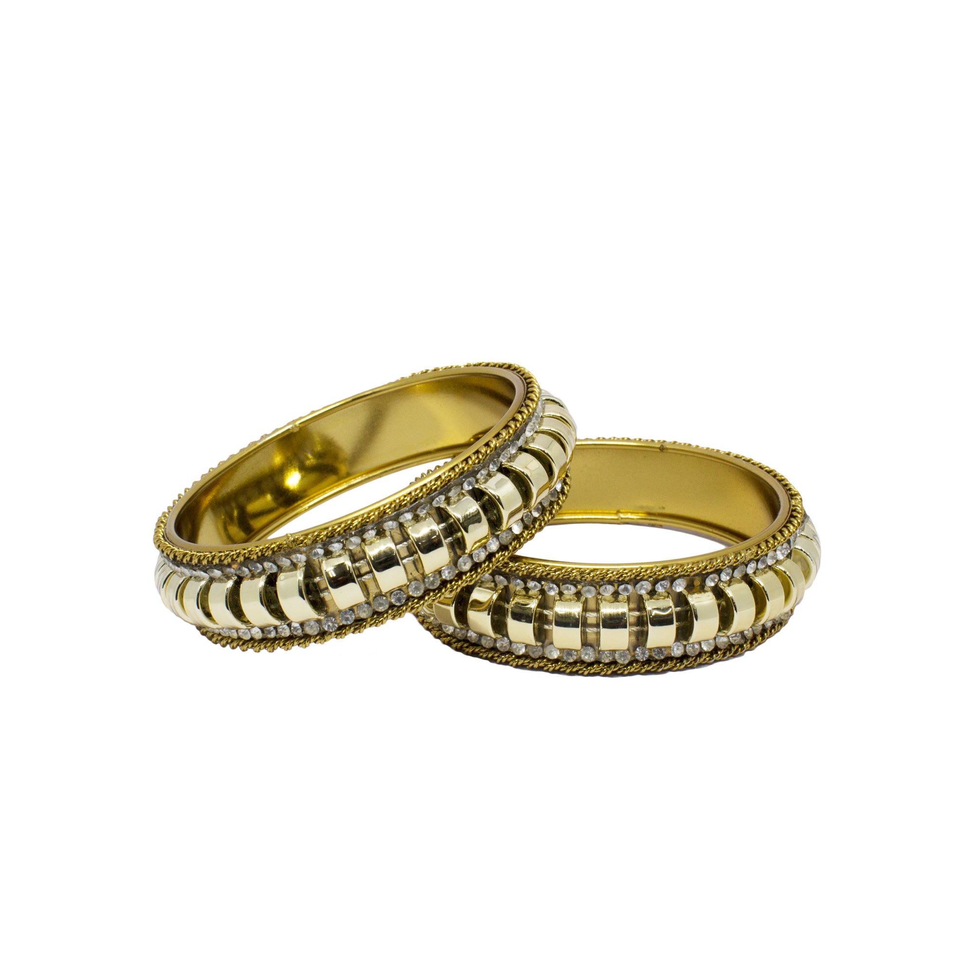 Abhinn Designer Gold Plated Bangle Set Surrounded With Golden Beads For Women