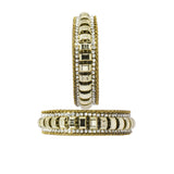 Abhinn Designer Gold Plated Bangle Set Surrounded With Golden Beads For Women 