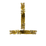 Abhinn Golden Platted Bangle Set Studded With CZ Stones For Women