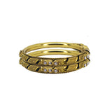Abhinn Golden Spiral Design Bangle Set With White CZ Stone For Women