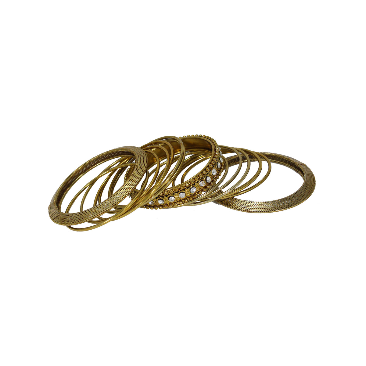 Abhinn Beautiful Bangles Set with Kundan Stones with Jali Design (Set of 15) For Women