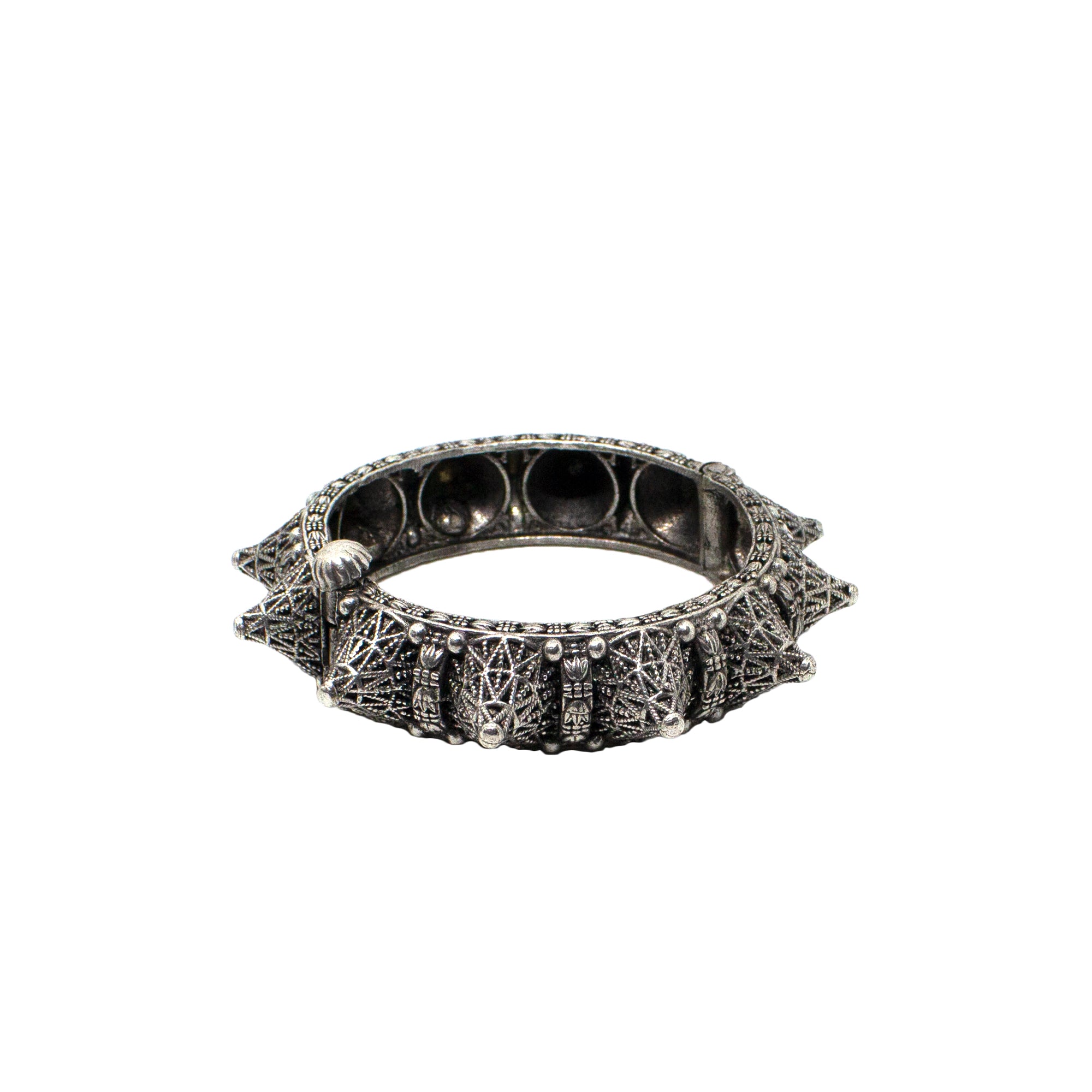 Abhinn Traditional Silver Replica Temple Design Bracelets for Women