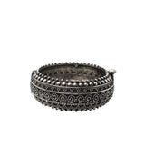 Abhinn Classic Silver Replica Temple Design Bracelet With Studded Silver Beads For Women.