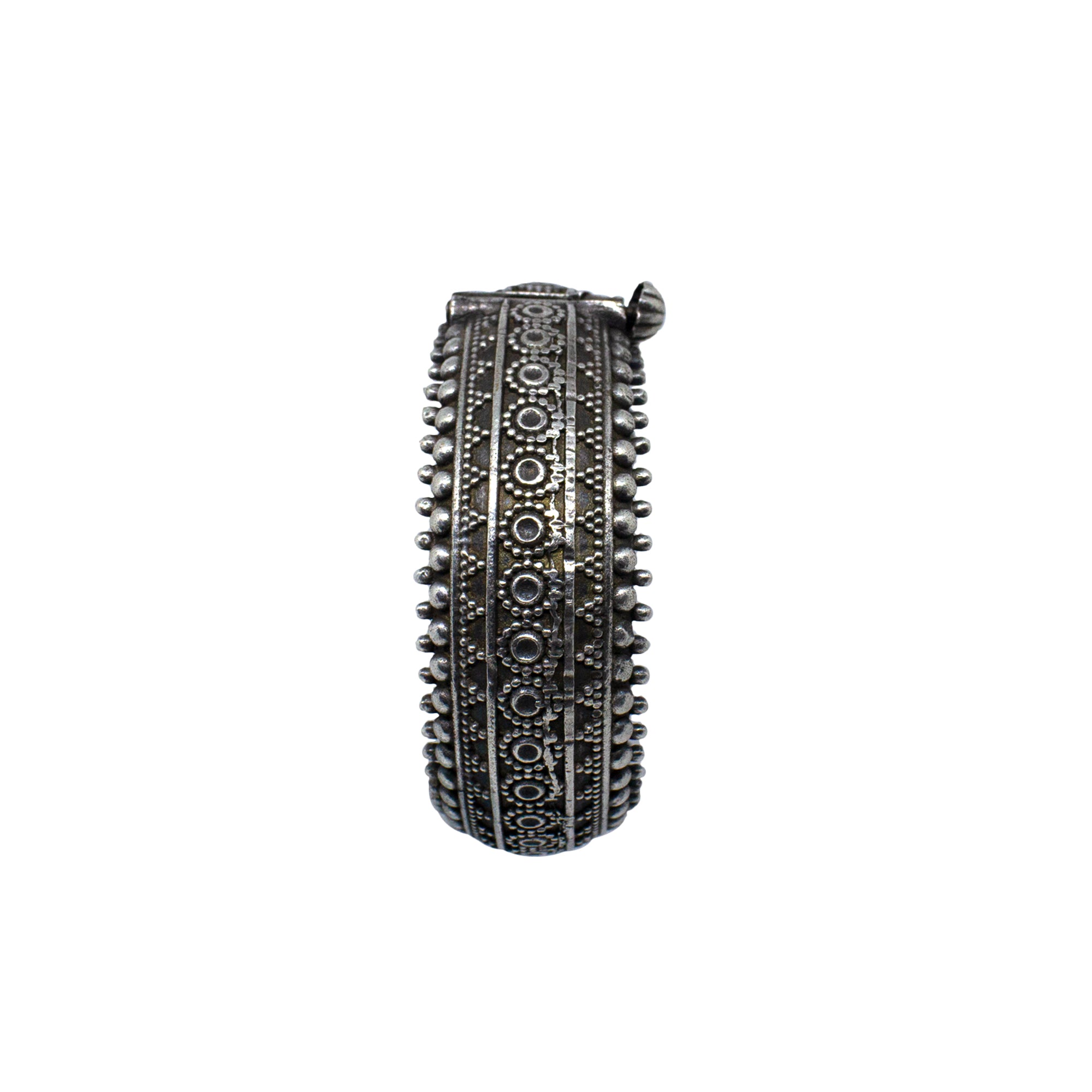 Abhinn Classic Silver Replica Temple Design Bracelet With Studded Silver Beads For Women.