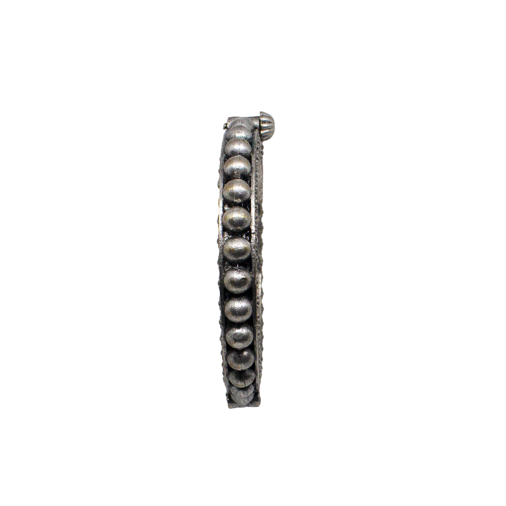 Abhinn Silver Replica Rajasthani Bracelet Studded With Silver Beads For Women
