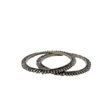 Abhinn Antique Silver Bangle Set Studded With Silver Beads For Women 